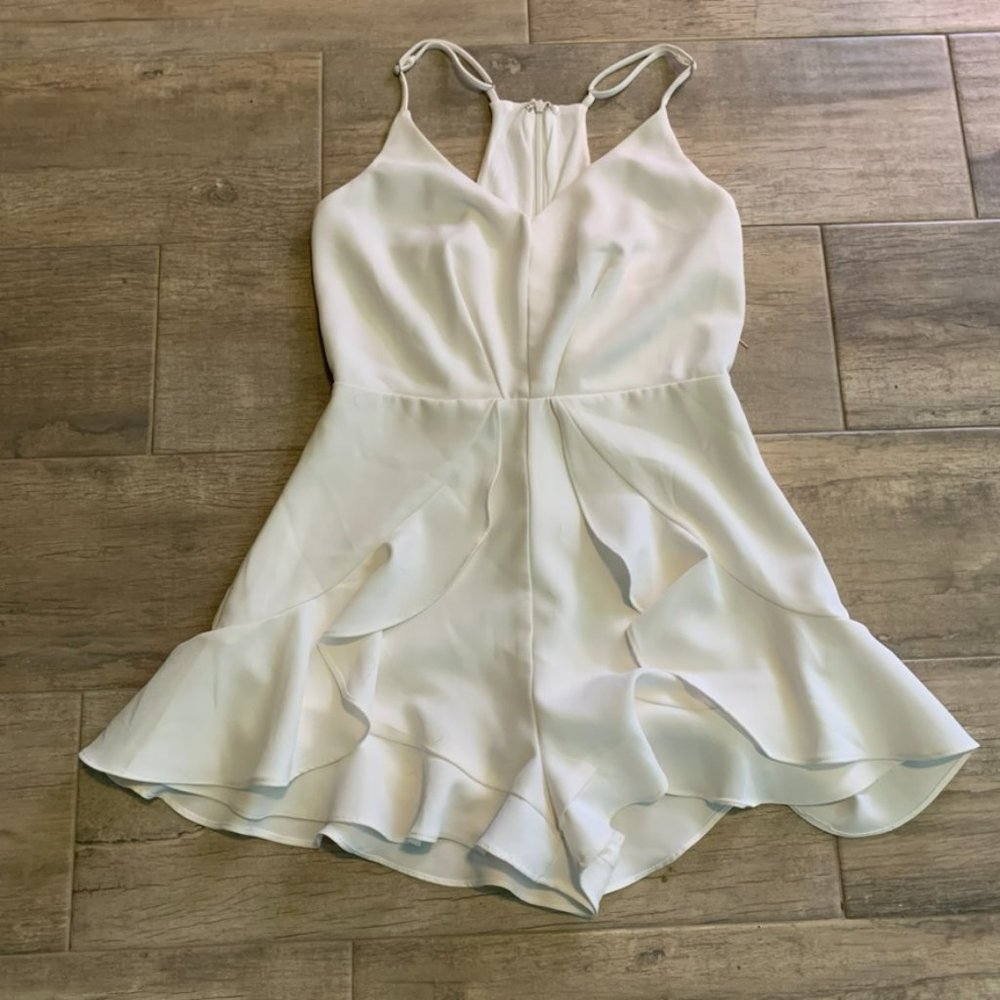 White Ruffle Romper